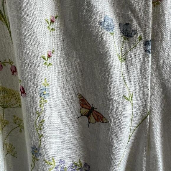 H&M Divided Women's Lightweight Floral Print Cream Pants Size Medium - Picture 4 of 10